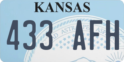 KS license plate 433AFH
