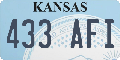 KS license plate 433AFI