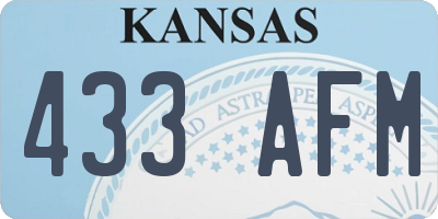 KS license plate 433AFM