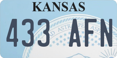 KS license plate 433AFN