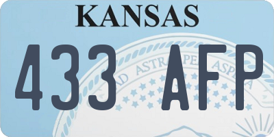 KS license plate 433AFP