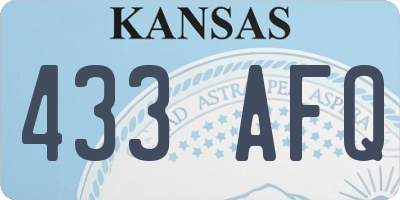 KS license plate 433AFQ