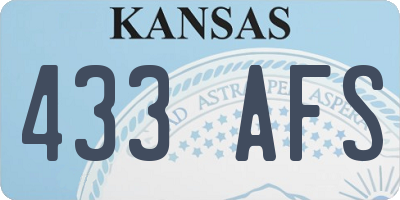KS license plate 433AFS