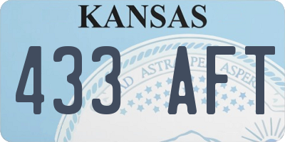 KS license plate 433AFT