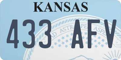 KS license plate 433AFV