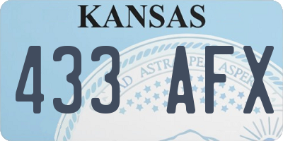 KS license plate 433AFX