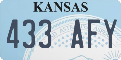 KS license plate 433AFY