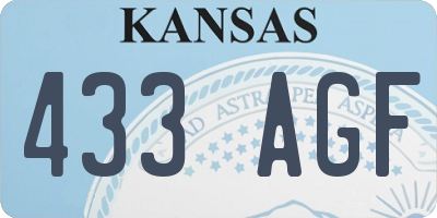 KS license plate 433AGF