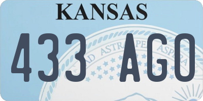 KS license plate 433AGO