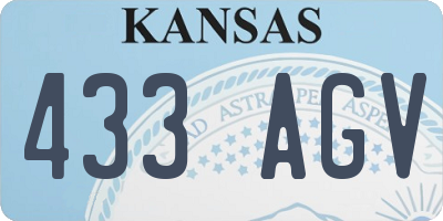 KS license plate 433AGV