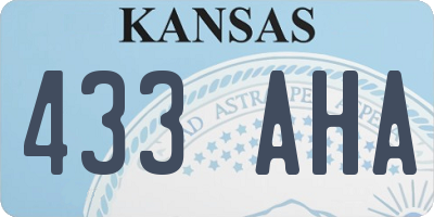 KS license plate 433AHA