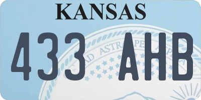 KS license plate 433AHB