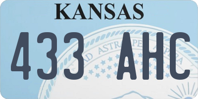 KS license plate 433AHC