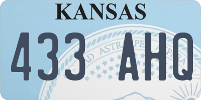 KS license plate 433AHQ
