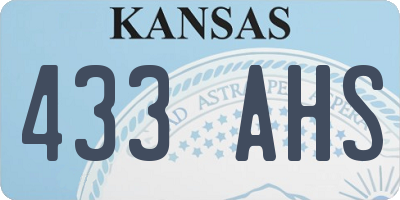 KS license plate 433AHS