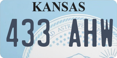 KS license plate 433AHW