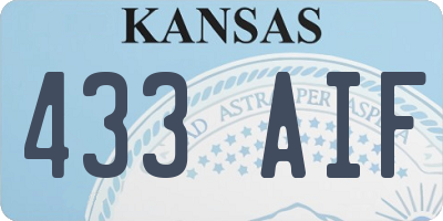 KS license plate 433AIF