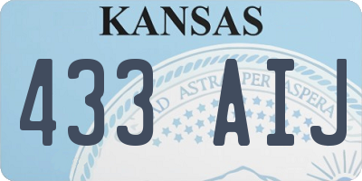 KS license plate 433AIJ