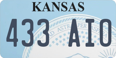 KS license plate 433AIO