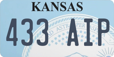 KS license plate 433AIP