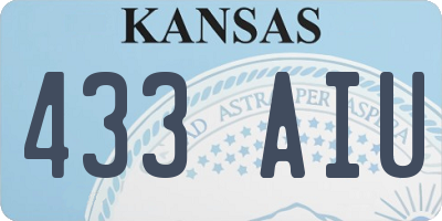 KS license plate 433AIU