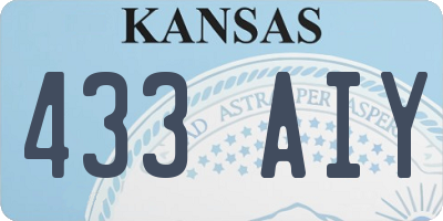 KS license plate 433AIY