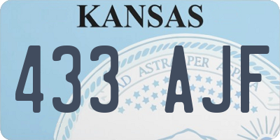KS license plate 433AJF