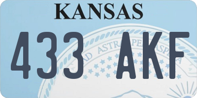 KS license plate 433AKF