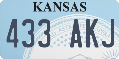 KS license plate 433AKJ