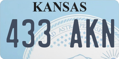 KS license plate 433AKN