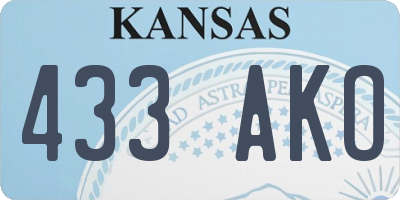 KS license plate 433AKO