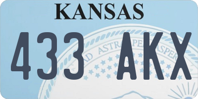 KS license plate 433AKX