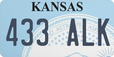 KS license plate 433ALK
