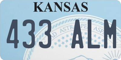 KS license plate 433ALM