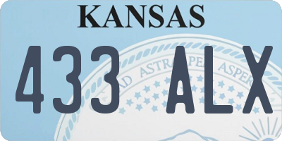 KS license plate 433ALX