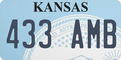 KS license plate 433AMB