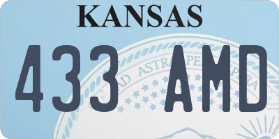 KS license plate 433AMD