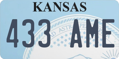 KS license plate 433AME