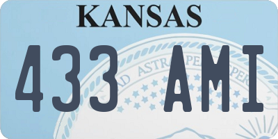 KS license plate 433AMI