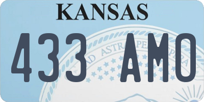 KS license plate 433AMO