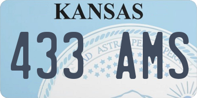 KS license plate 433AMS