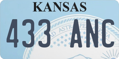 KS license plate 433ANC
