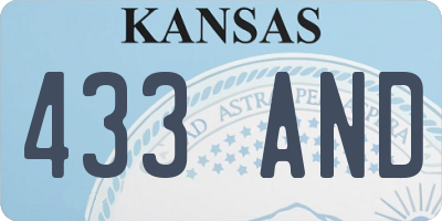 KS license plate 433AND