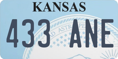 KS license plate 433ANE