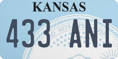 KS license plate 433ANI