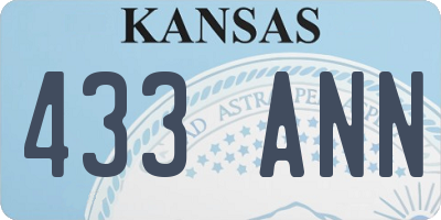 KS license plate 433ANN