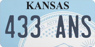 KS license plate 433ANS