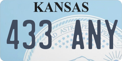 KS license plate 433ANY