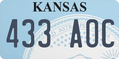 KS license plate 433AOC