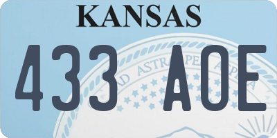KS license plate 433AOE